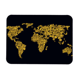 Golden Dot Weltkarte Magnet