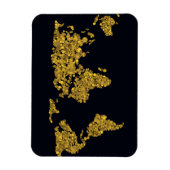 Golden Dot Weltkarte Magnet (Vertikal)