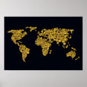 Golden Dot Weltkarte Poster (Vorne)