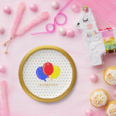 Golden Dots and Balloons Pappteller (Party)