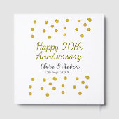 Golden dots glitter happy 20th anniversary wedding gästebuch (Rückseite)
