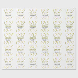 Golden dots glitter happy 20th anniversary wedding geschenkpapier