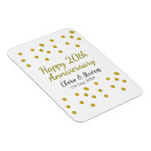 Golden dots glitter happy 20th anniversary wedding magnet (Rechte Seite)