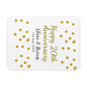 Golden dots glitter happy 20th anniversary wedding magnet (Horizontal)