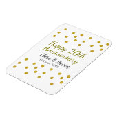 Golden dots glitter happy 20th anniversary wedding magnet (Linke Seite)