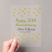 Golden dots Glitzer Happy 20. Jubiläum Hochzeit Acryleinladungen (Insitu (Handheld))