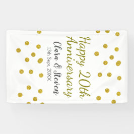Golden dots Glitzer Happy 20. Jubiläum Hochzeit Banner