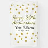 Golden dots Glitzer Happy 20. Jubiläum Hochzeit Banner (Vertikal)