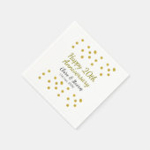 Golden dots Glitzer Happy 20. Jubiläum Hochzeit Serviette (Ecke)