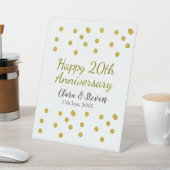 Golden dots Glitzer Happy 20. Jubiläum Hochzeit Sockelschild (In SItu)