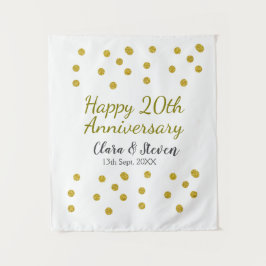 Golden dots Glitzer Happy 20. Jubiläum Hochzeit Wandteppich