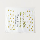 Golden dots Glitzer Happy 20. Jubiläum Hochzeit Wandteppich (Vorderseite (Horizontal))