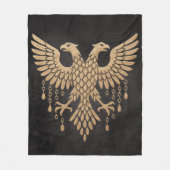 Golden Double Headed Eagle - Regal Mythic Emblem Fleecedecke (Vorderseite)
