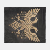 Golden Double Headed Eagle - Regal Mythic Emblem Fleecedecke (Vorderseite (Horizontal))