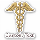 Golden Double Snake Caduceus Aufkleber (Vorderseite)