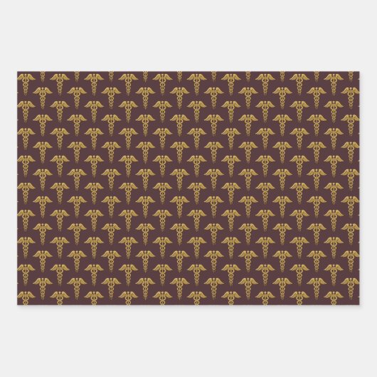 Golden Double Snake Caduceus Geschenkpapier Set (Vorderseite 3)