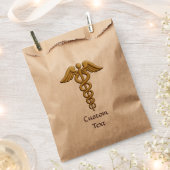 Golden Double Snake Caduceus Geschenktütchen (Ausgeschnitten)
