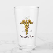 Golden Double Snake Caduceus Glas (Vorderseite)