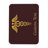 Golden Double Snake Caduceus Magnet (Vertikal)
