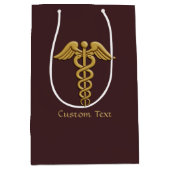 Golden Double Snake Caduceus Mittlere Geschenktüte (Vorderseite)