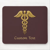 Golden Double Snake Caduceus Mousepad (Vorne)
