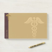 Golden Double Snake Caduceus Notes Post-it Klebezettel (Auf Schreibtisch)
