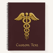 Golden Double Snake Caduceus Notizblock (Vorderseite)