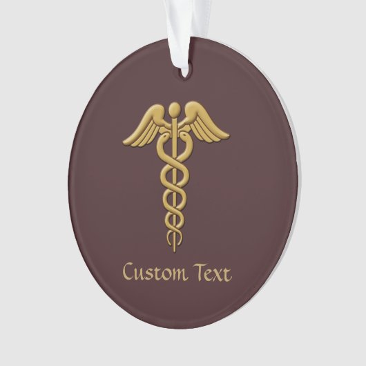 Golden Double Snake Caduceus Ornament (Vorderseite)