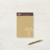 Golden Double Snake Caduceus Postit Notes Post-it Klebezettel (Auf Schreibtisch)