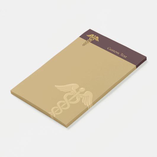Golden Double Snake Caduceus Postit Notes Post-it Klebezettel (angewinkelt)