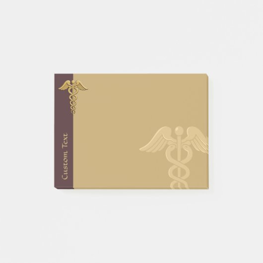 Golden Double Snake Caduceus Postit Notes Post-it Klebezettel (Vorderseite)