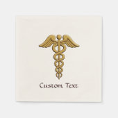 Golden Double Snake Caduceus Serviette (Vorderseite)