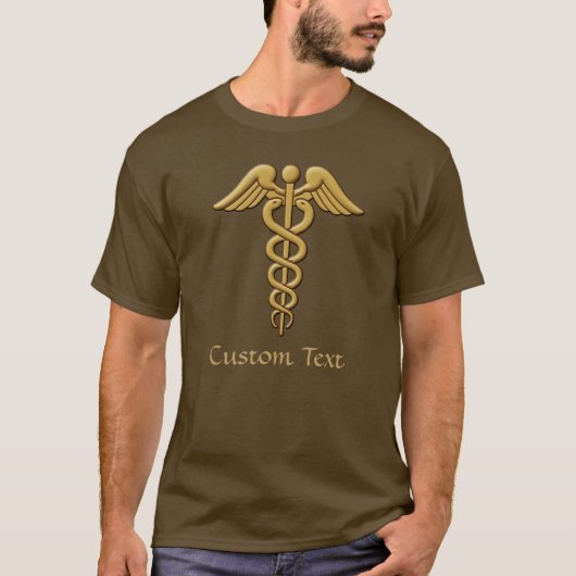 Golden Double Snake Caduceus T - Shirt (Vorderseite)