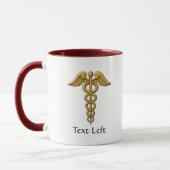 Golden Double Snake Caduceus Tasse (Links)