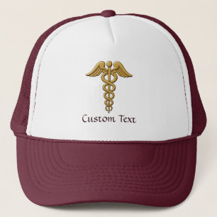 Golden Double Snake Caduceus Truckerkappe