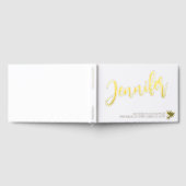 Golden Dove Name in Script White Memorial Gästebuch (Voll)