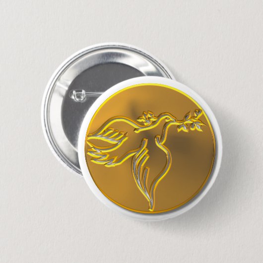 Golden Dove of Peace - Heiliger Geist Button (Vorne & Hinten)