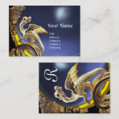 GOLDEN DRAGON BLUE TOPAZ Monogramm Visitenkarte (Vorne/Hinten)