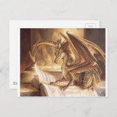 Golden Dragon Book Reading Postkarte (Vorne/Hinten)