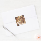 Golden Dragon Book Reading Quadratischer Aufkleber (Umschlag)