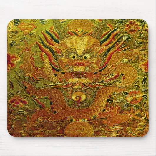 Golden Dragon Chinesische Stickerei Ming Dynastie Mousepad (Vorne)