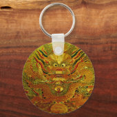 Golden Dragon Chinesische Stickerei Ming Dynastie Schlüsselanhänger (Vorderseite)