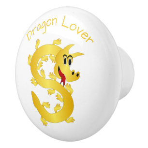 Golden Dragon Design Personalisiert Keramikknauf