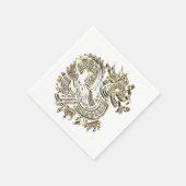Golden Dragon Elegantes Imitat Gold Foil Logo Serviette (Ecke)