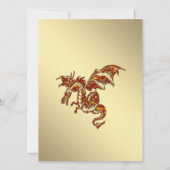 Golden Dragon Fantasy Bridal Dusche Einladung (Rückseite)