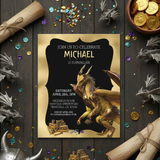 Golden Dragon Fantasy Einladung zum Geburtstag
