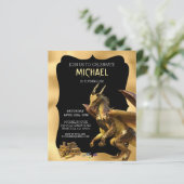 Golden Dragon Fantasy Einladung zum Geburtstag (Stehend Vorderseite)