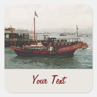 Golden Dragon Ferry Hong Kong Quadratischer Aufkleber