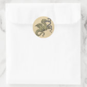 Golden Dragon Fighting Silver Snake Runder Aufkleber (Tasche)