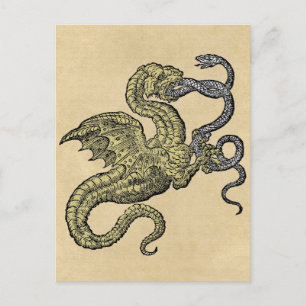Golden Dragon Fighting Snake Postkarte
